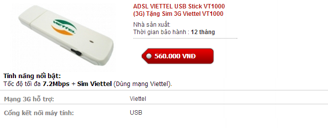 USB 3G Viettel